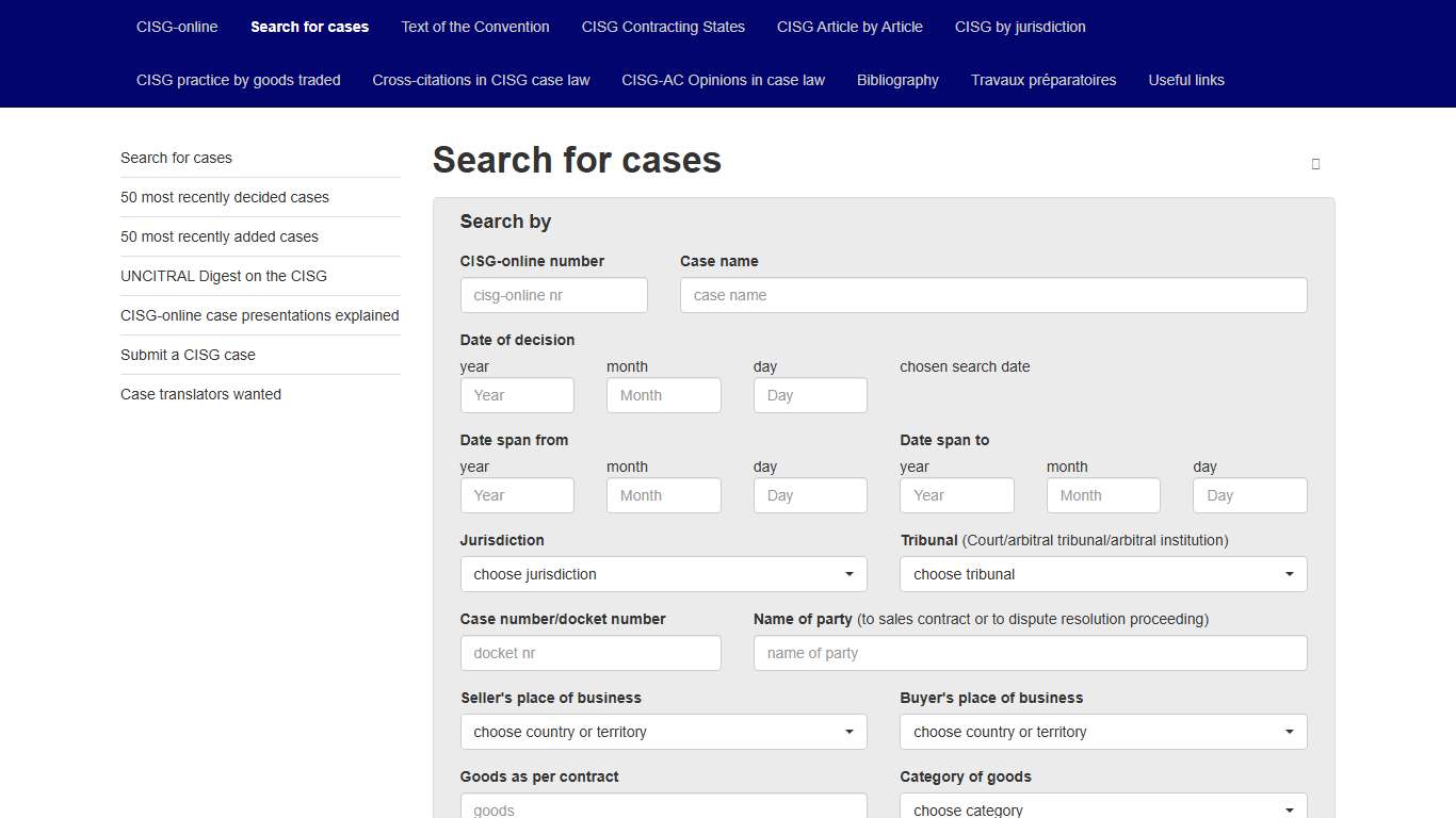 Search for cases | CISG-online.org
